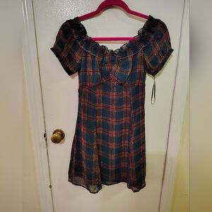 Plaid Ruffle Dress